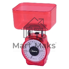 Весы кухонные механические HOMESTAR HS-3004М, 002795 красный, макс.нагрузка 1кг (в уп. 40 шт)