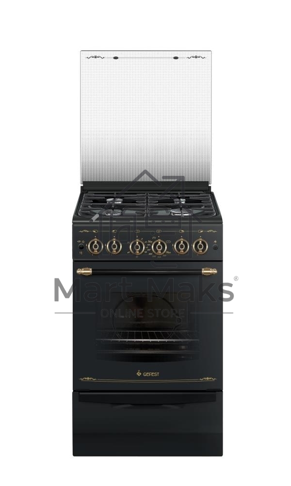 Плита газовая Gefest ПГ 5100-02 0183 черный, конфорок 4 шт, духовка 52 л, 50 см x 85 см x 58.5 см