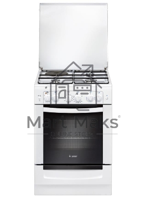 Плита комбинированная Gefest ПГЭ 6110-02 0300 белый, конфорок 3 газовых и 1 электрическая, духовка 52 л, 60 см x 85 см x 60 см
