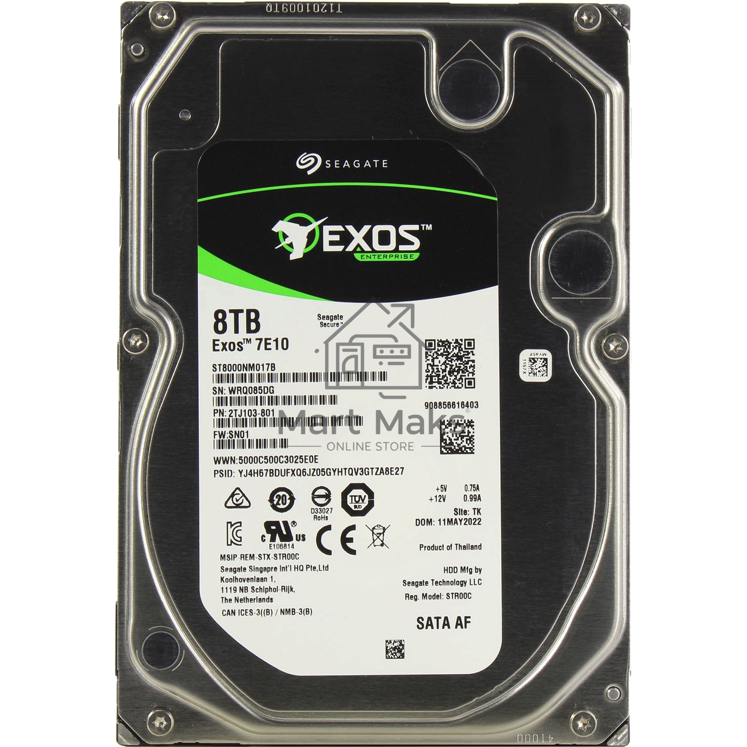 Жесткий диск Seagate Original SATA-III 8Tb ST8000NM017B Exos 7E10 (7200rpm) 256Mb 3.5