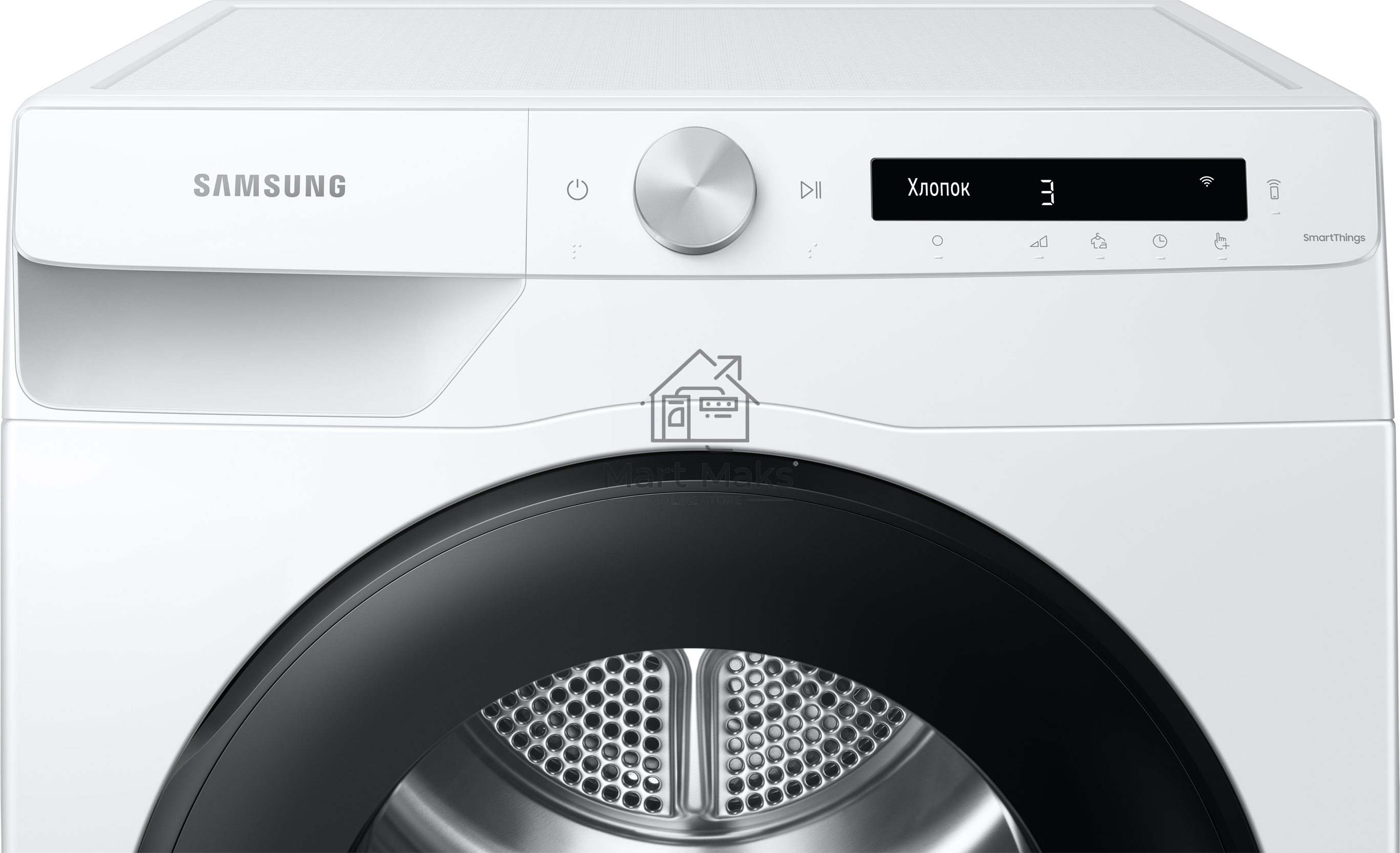 Сушильная машина Samsung DV90T5240AW/LP белый, 9 кг, сушка - тепловой насос, программ - 14, 60 x 85 x 65 см