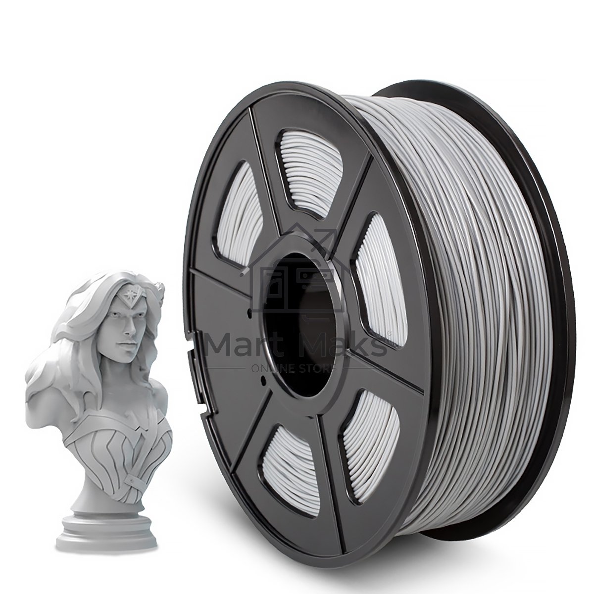 Филамент NVPrint ABS Grey для 3D печати диаметр 1.75мм длина 330 метров масса 1 кг