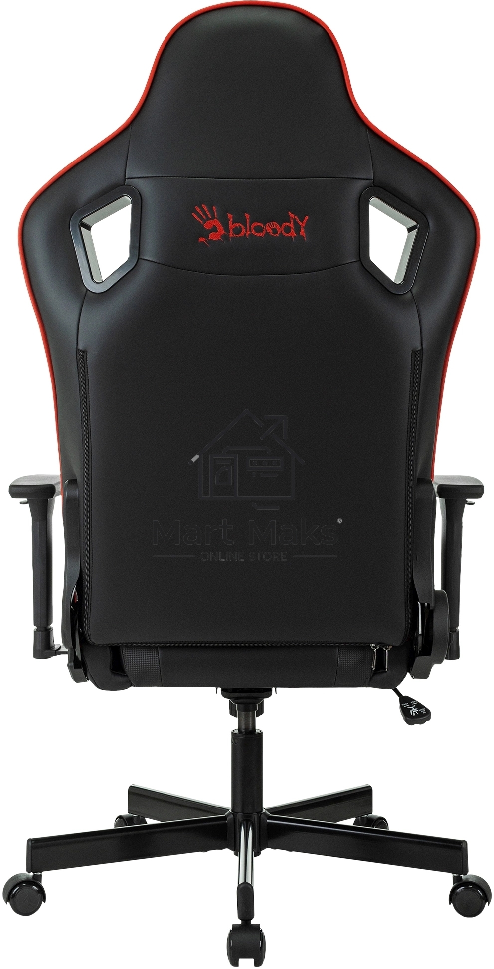 Кресло игровое A4Tech Bloody GC-840 черный, сиденье черный, эко.кожа, с подголов. крестов. металл черный, пластик черный