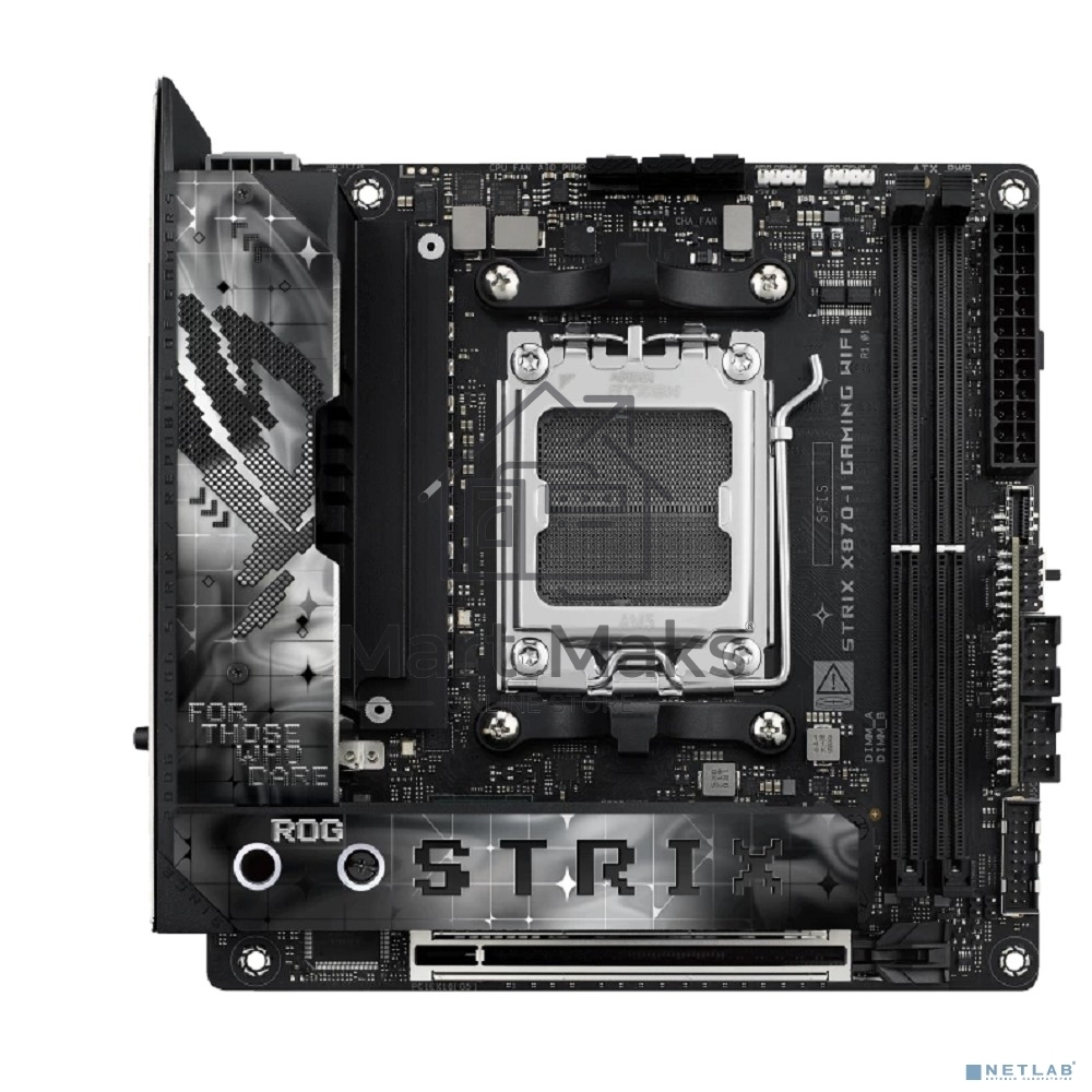 Материнская плата ASUS ROG STRIX X870-I GAMING WIFI, AM5, AMD X870, 2xDDR5, 2xSATA, 2xM.2, 1xPCI-E 5.0 x16, 1xHDMI, 2xUSB-C USB4, 1xUSB-C 10Gbps, 4xUSB-A 10Gbps, 1x 2.5Gb LAN, 2x3.5 мм, Mini-ITX