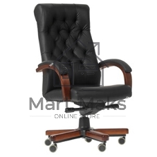 Кресло Бюрократ T-9928WALNUT черный, кожа