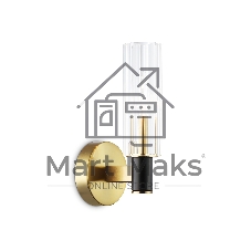 Настенный светильник Ambrella light LH55517 BK/BS/CL черный/латунь/прозрачный E14 max 40W 120*100*250