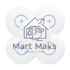 Комплект точек доступа [UAP-AC-PRO-5-EU] Ubiquiti UniFi AP AC Pro (5-pack) из 5ти точек доступа, 2.4/5 ГГц, 3x3 MIMO, до 1300+450 Мбит/с, 2 гигабитных сетевых порта, поддержка питания IEEE 802.3af PoE/802.3at PoE+. Дистанция связи до 122 метров.