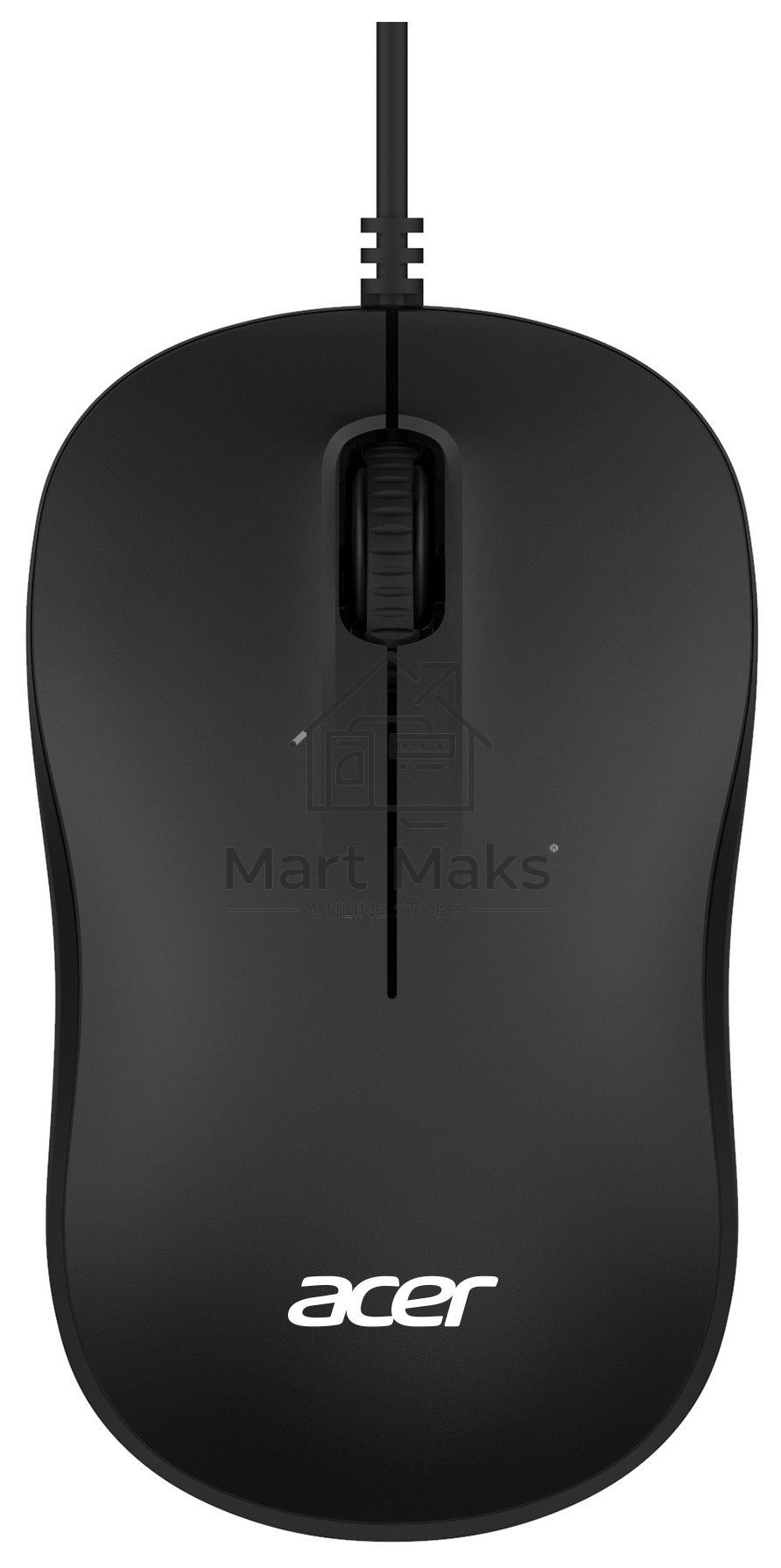 Мышь проводная Acer OMW140 черный, 1200 dpi, USB, кнопки - 3