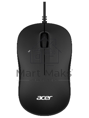 Мышь проводная Acer OMW140 черный, 1200 dpi, USB, кнопки - 3