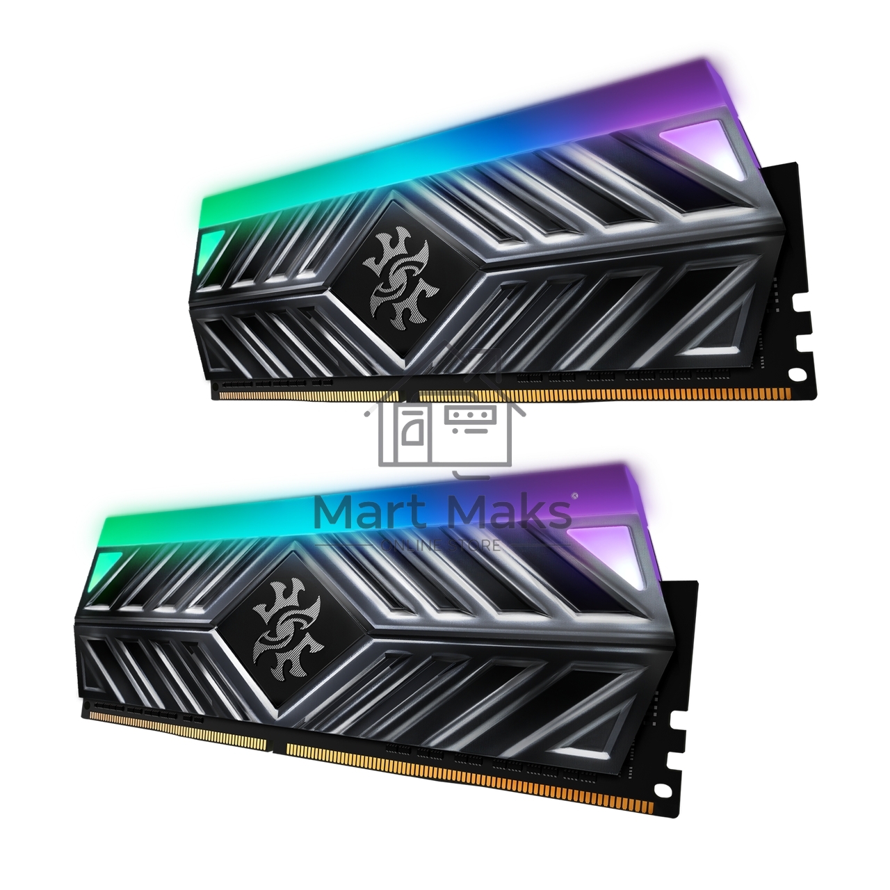 Оперативная память XPG Spectrix D41 RGB, DDR4, 32GB (2x16GB), 3600MHz, CL18, UDIMM, с радиатором, RGB, серый