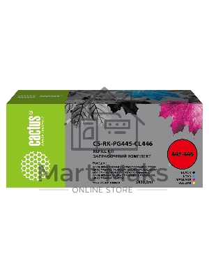 Заправочный набор Cactus CS-RK-PG445-CL446 голубой/пурпурный/желтый/черный набор 5x30мл для Canon Pixma MG2440/MG2540/
