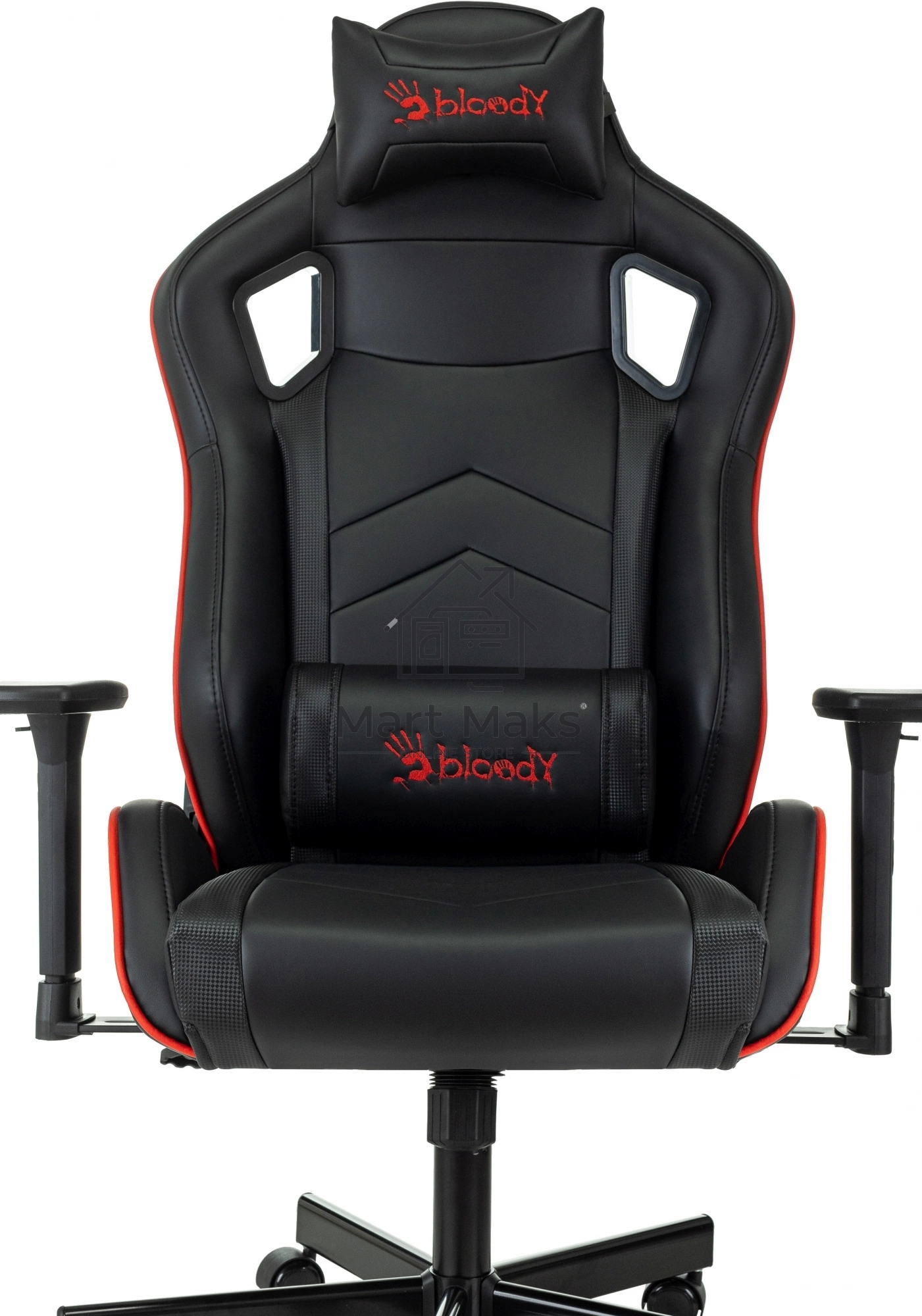 Кресло игровое A4Tech Bloody GC-840 черный, сиденье черный, эко.кожа, с подголов. крестов. металл черный, пластик черный