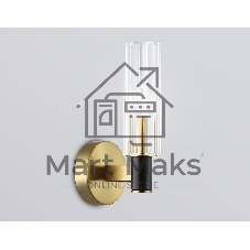 Настенный светильник Ambrella light LH55517 BK/BS/CL черный/латунь/прозрачный E14 max 40W 120*100*250