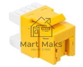 Модуль Keystone, RJ45, кат.5E, UTP, 180 градусов, со встроенной шторкой, желтый