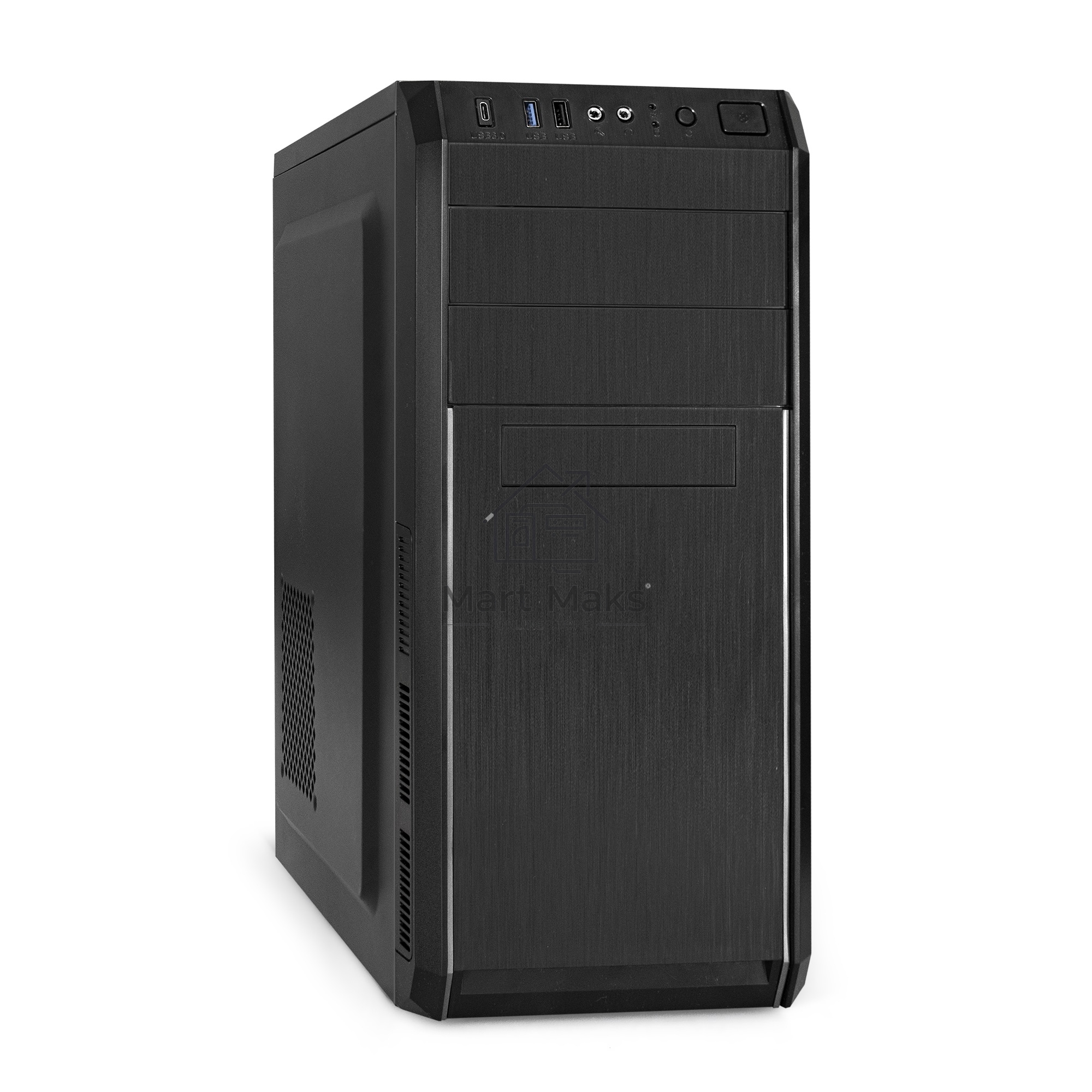 Компьютерный корпус Miditower ExeGate XP-334UC-XP450 (ATX, XP450 с вент. 12см, 1*USB+1*USB3.0+1*TypeC, аудио, черный)