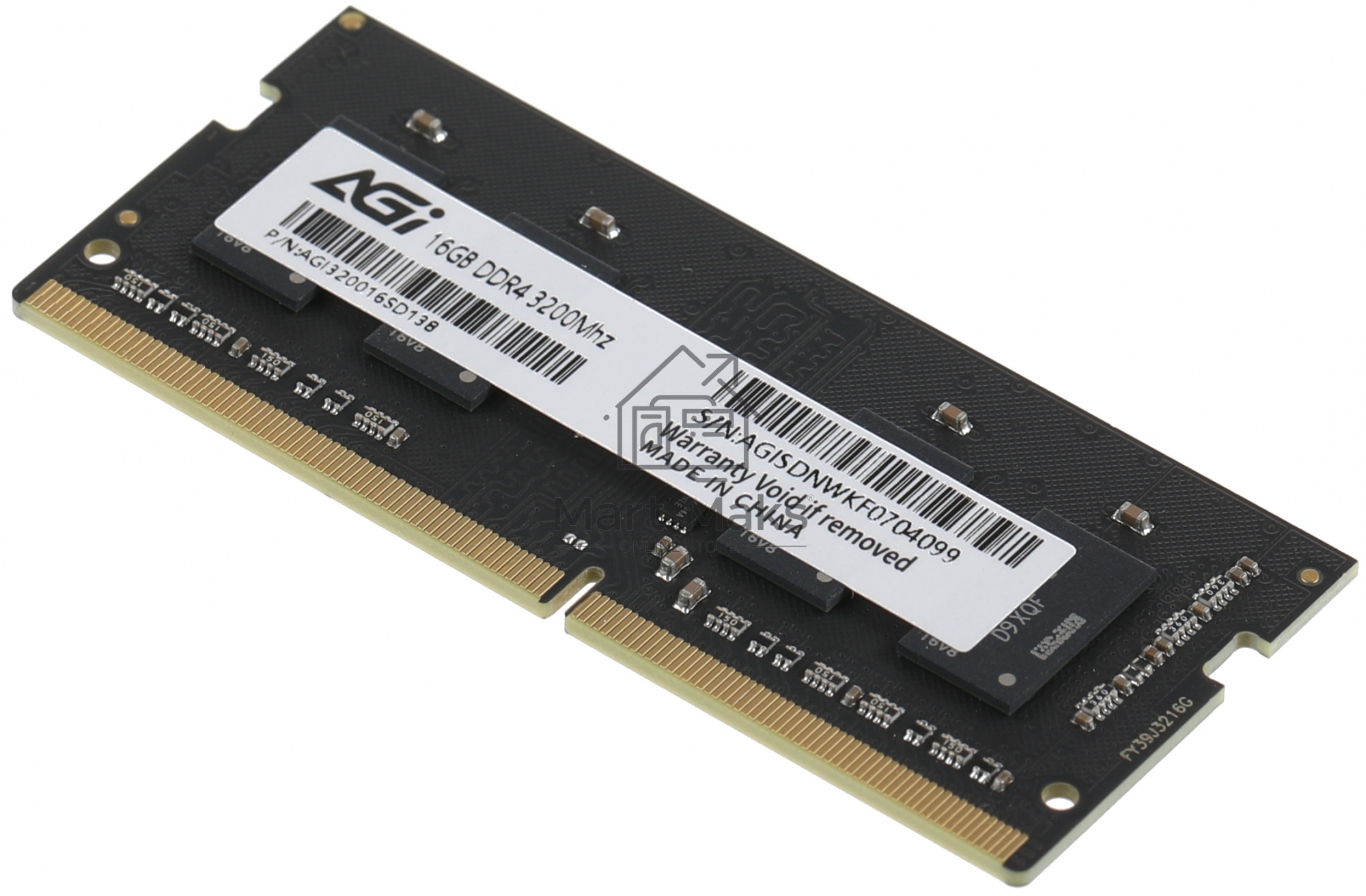 Оперативная память AGI 16Gb DDR4 3200MHz AGI320016SD138 SD138 RTL PC4-25600 SO-DIMM 260-pin 1.2В Ret