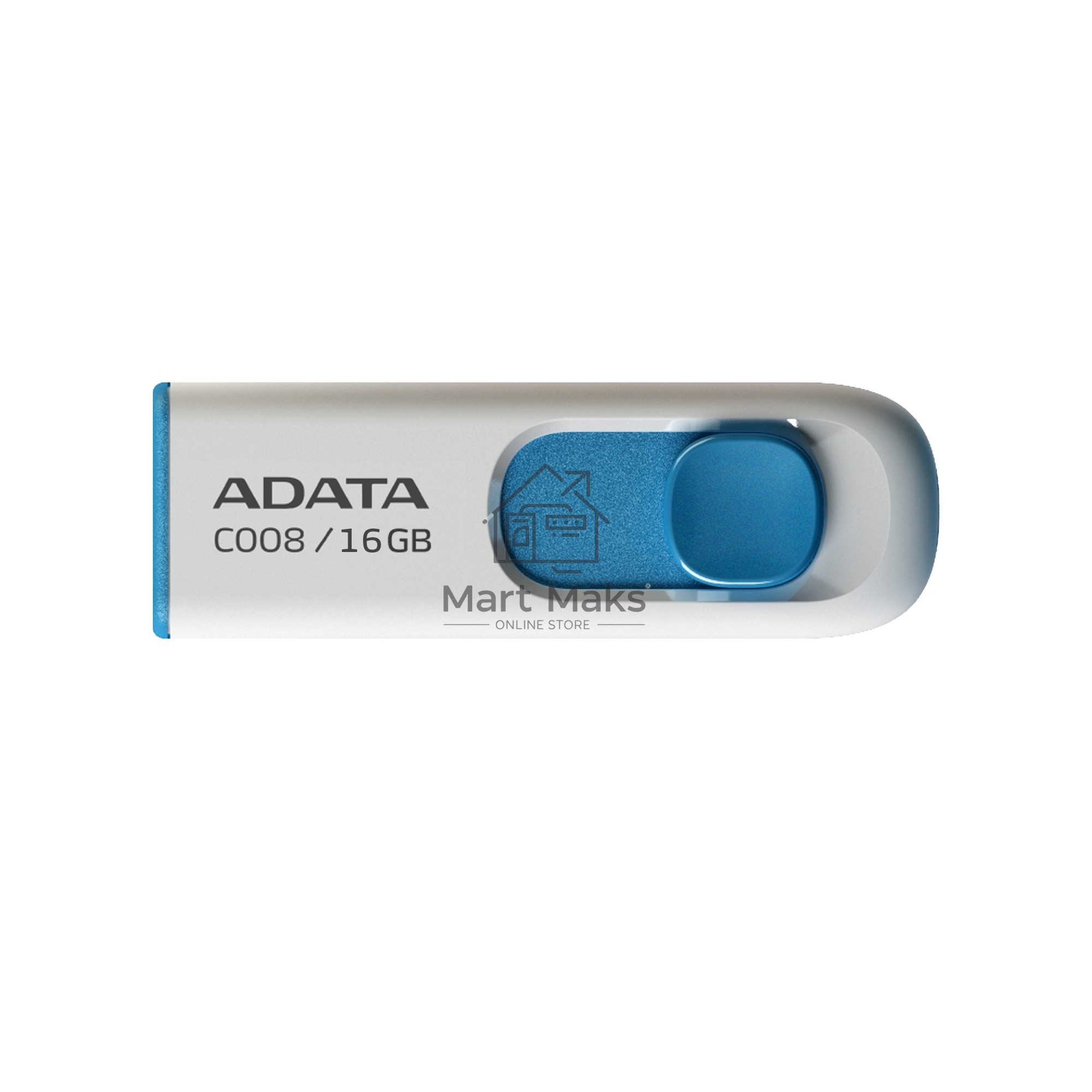 Флешка USB R/W ADATA R/W 16Gb C008 AC008-16G-RWE USB2.0 белый