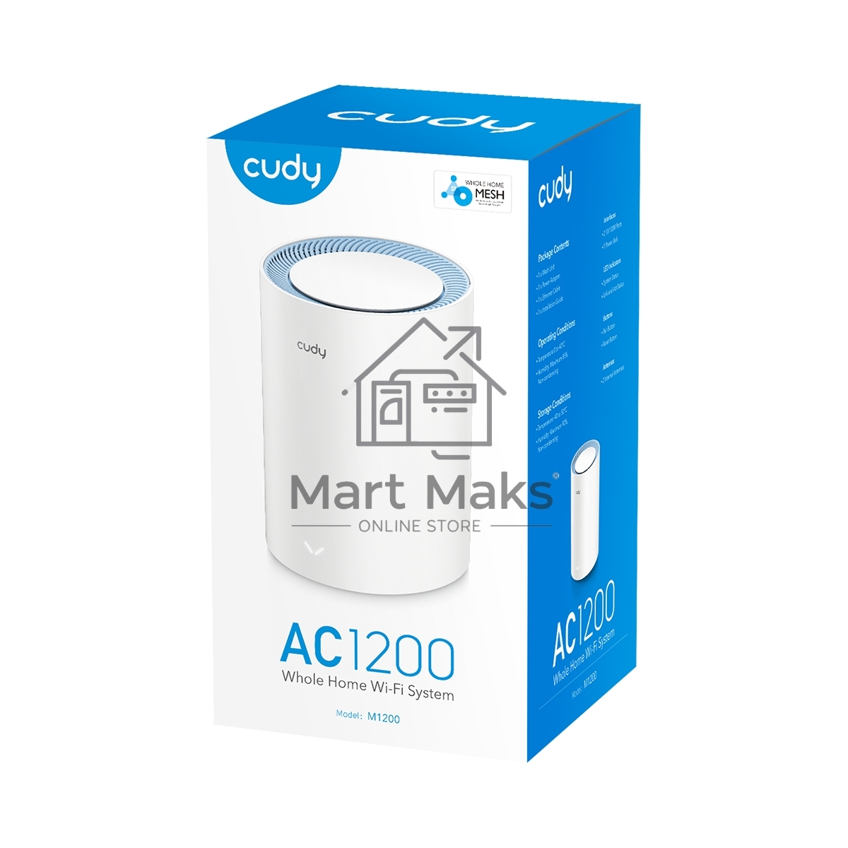 Бесшовный Mesh роутер Cudy M1200(1-Pack) AC1200 10/100BASE-TX белый