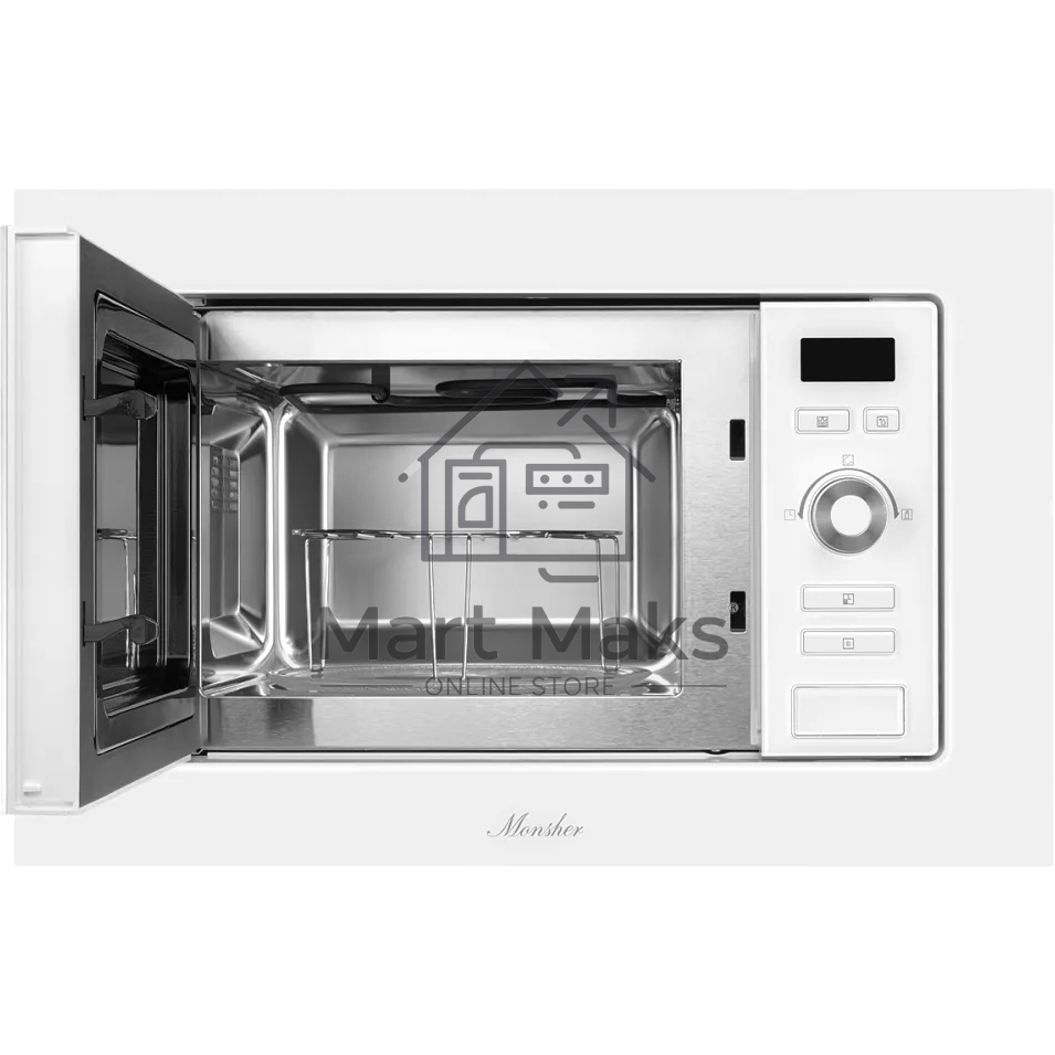 Микроволновая печь встраиваемая MONSHER 201 W 20 л, 800-1250 Вт, гриль, 8 программ, белый