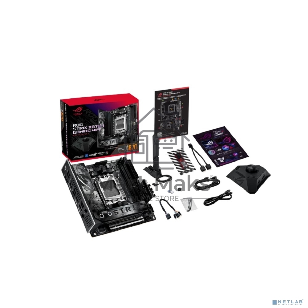 Материнская плата ASUS ROG STRIX X870-I GAMING WIFI, AM5, AMD X870, 2xDDR5, 2xSATA, 2xM.2, 1xPCI-E 5.0 x16, 1xHDMI, 2xUSB-C USB4, 1xUSB-C 10Gbps, 4xUSB-A 10Gbps, 1x 2.5Gb LAN, 2x3.5 мм, Mini-ITX