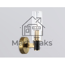 Настенный светильник Ambrella light LH55517 BK/BS/CL черный/латунь/прозрачный E14 max 40W 120*100*250