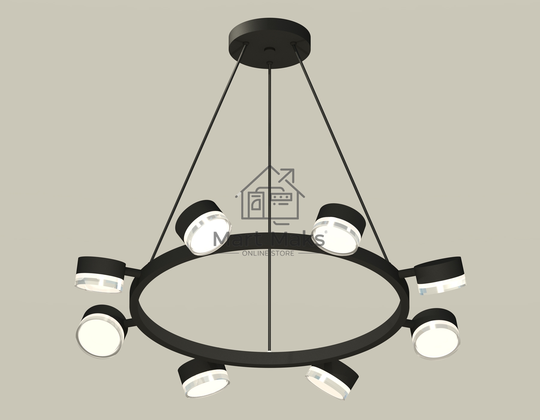 Светильник Ambrella light XB9198203/8 SBK/FR/CL черный песок/белый матовый/прозрачный GX53 (C9198, N8399)