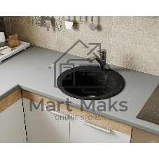 Мойка для кухни BAU Dream Pro D 48, без выпуска, черный камень