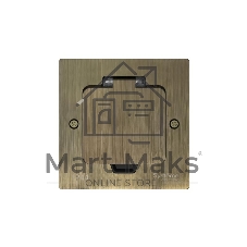 MultiDesk Лючок с розеткой 2К+З, 16А/250В, IP44 с монтажной коробкой для стены, фальшпола, стола Античная латунь, тип MDK21 | MDK21102BA | SE