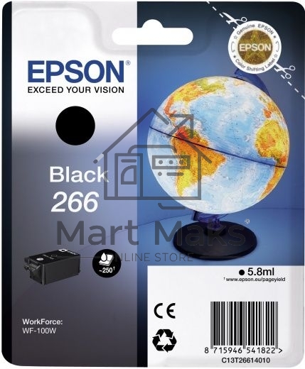 Картридж струйный Epson T266 (C13T26614010) черный (250 стр) для WF-100
