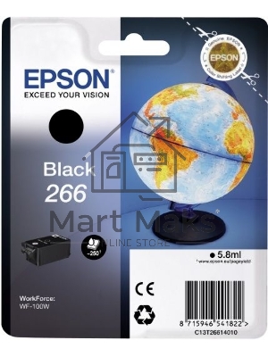 Картридж струйный Epson T266 (C13T26614010) черный (250 стр) для WF-100