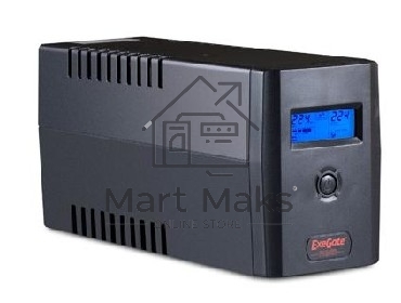 Источник бесперебойного питания ExeGate EP212515RUS Power Smart ULB-600 LCD <600VA, Black, 2 евророзетки, USB>