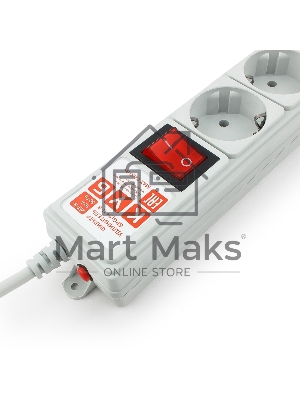 Фильтр-удлинитель Power Cube 3,0 м 6 розеток (серый) 10А/2,2 кВт
