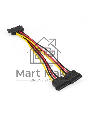 Кабель питания SATA ExeGate EX-CC-SATAM2F-0.15 (15pin M/2x15pinF, 0,15м)