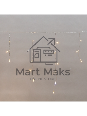 Гирлянда светодиодная Neon-night Айсикл (бахрома) 5х0,6м, с эффектом мерцания, прозрачный провод, IP44, 230В, диоды ТЕПЛЫЕ БЕЛЫЕ, 112LED