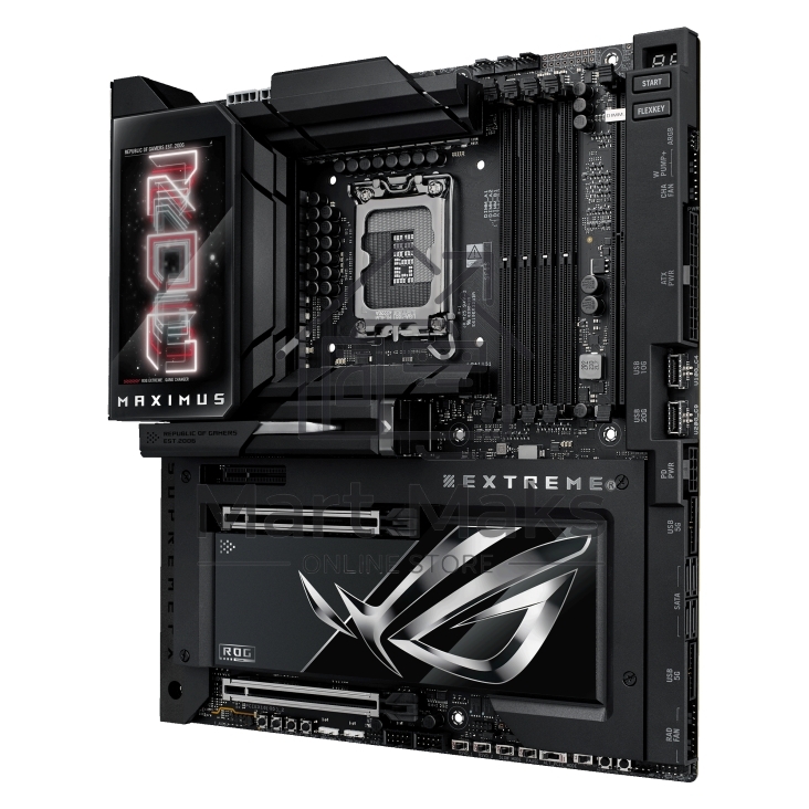 Материнская плата ASUS ROG MAXIMUS Z890 EXTREME, LGA 1851, Intel Z890, 4xDDR5, 4xSATA, 4xM.2, 1xPCI-E 5.0 x16, 1xPCI-E 5.0 x8, 1xHDMI, 2xUSB-C, 2x 10Gb LAN, 5xUSB-A 3.2 Gen 2, 1xUSB-C 3.2 Gen 2x2, 2xUSB-C Thunderbolt 5, 2x3.5 мм, 7.1, E-ATX