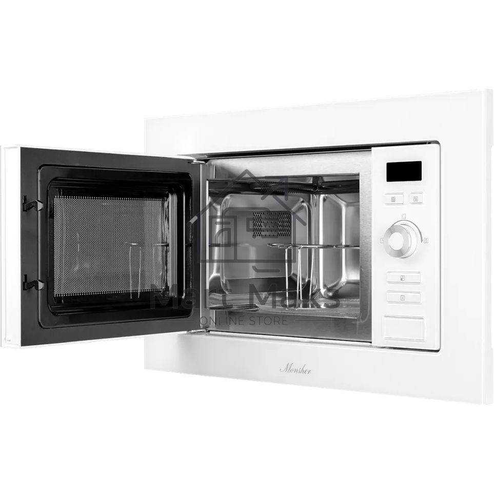 Микроволновая печь встраиваемая MONSHER 201 W 20 л, 800-1250 Вт, гриль, 8 программ, белый