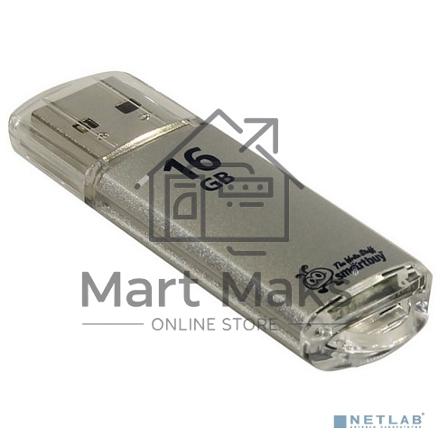 Флешка USB SmartBuy V-Cut Silver (SB16GbVC-S), 16Gb, USB 2.0, R/W 25/15, серебристый