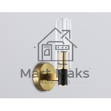 Настенный светильник Ambrella light LH55517 BK/BS/CL черный/латунь/прозрачный E14 max 40W 120*100*250