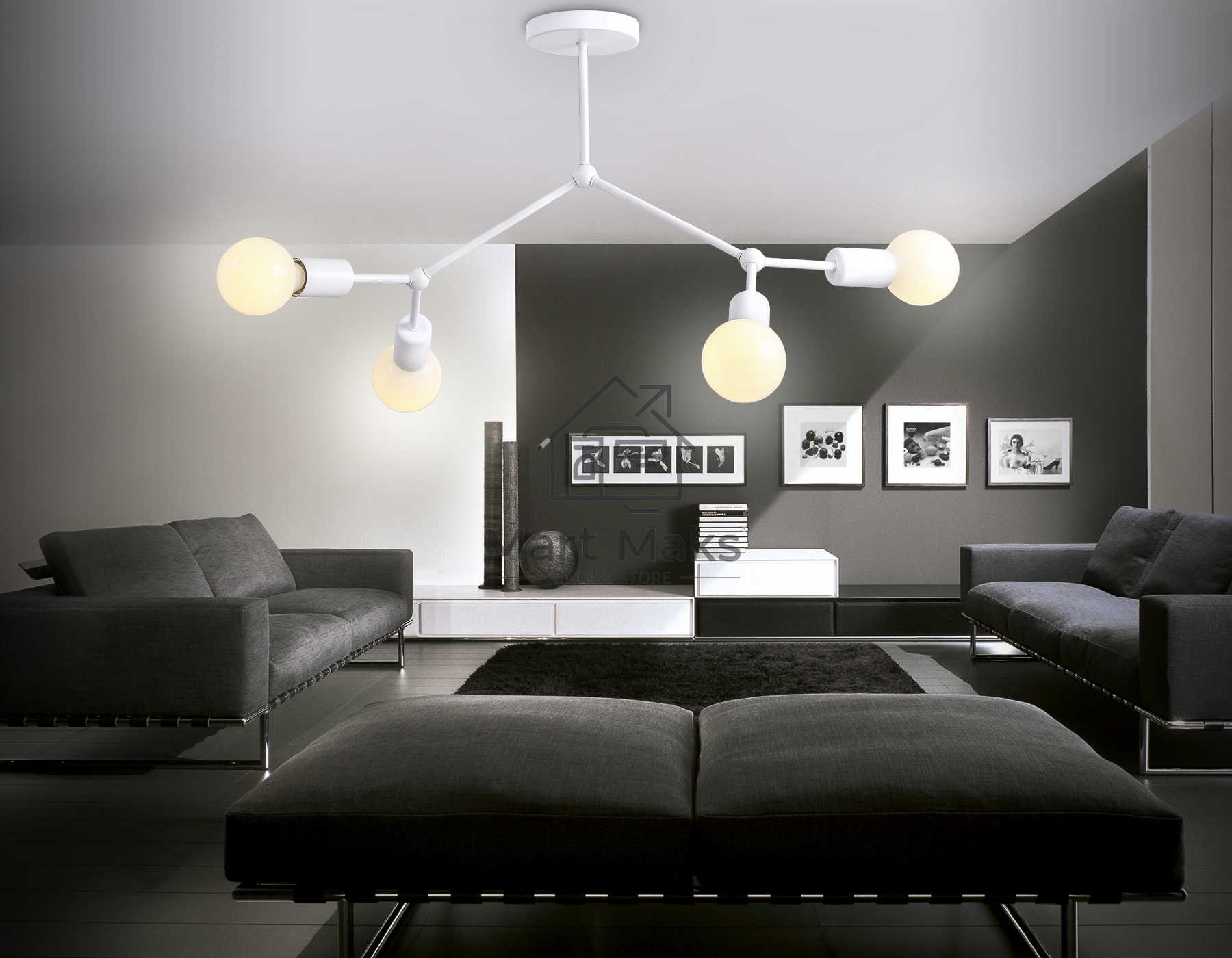 Светильник Ambrella light TR8031/4 WH белый E27*4 max 40W D670*440