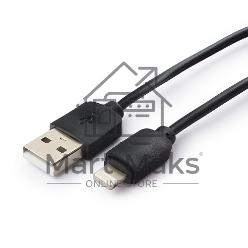 Кабель USB Гарнизон GCC-USB2-AP2-0.3M AM/Lightning, для iPhone5/6/7, IPod, IPad, 0.3м, черный, пакет