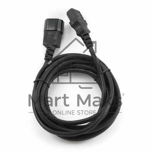 Кабель питания сист.блок-монитор Cablexpert PC-189-VDE-5M, 5м, C13-C14, VDE, 10А, Сечение провода: 0,75 мм2, черный, с заземлением