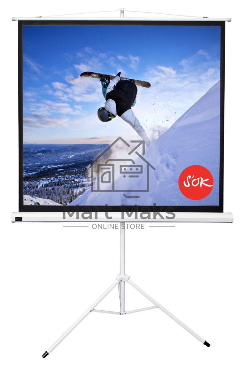 Экран 127x127см TriScreen 1:1 напольный рулонный белый71'