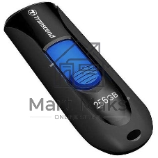 Флешка USB Transcend JetFlash 790 (TS256GJF790K), 256Gb, USB 3.1, R/W 90/40, черный/синий