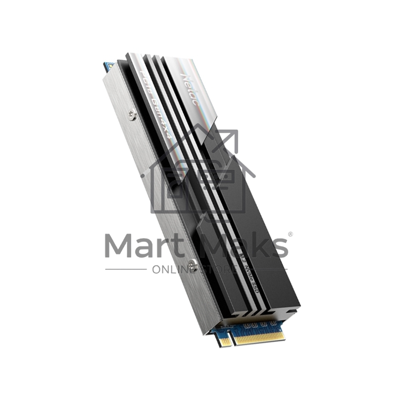 Накопитель SSD Netac NV5000, 500GB, M.2 2280, PCIe 4.0 x4, NVMe, R/W 5000/2500, с радиатором