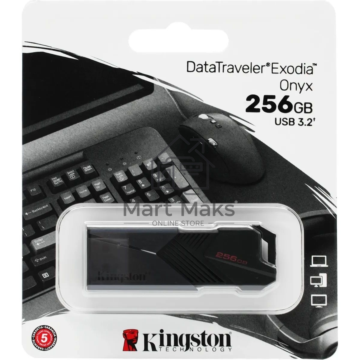 Флешка USB R/W R/W Kingston 256Gb DataTraveler Exodia Onyx DTXON/256Gb USB3.2 черный
