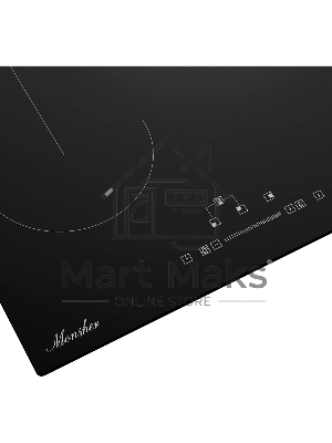 Варочная поверхность MONSHER MHE 45, Hi-Light, 45 см, 9 уровней мощности, Stop and Go, автоматическое отключение, таймер, индикатор остаточного тепла, сенсорное/слайдерное управление, черный