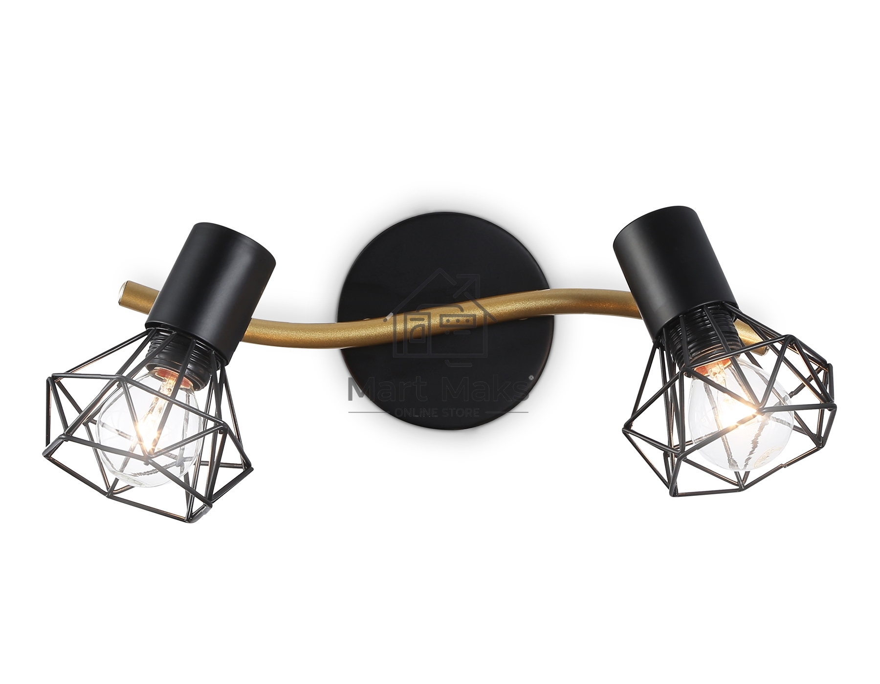 Светильник Ambrella light TR8656/2 BK/GD черный/золото E14/2 max 60W 330*100*185