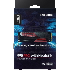 Накопитель SSD Samsung 990 PRO, 2000Gb, PCIe 4.0 x4, M.2 2280, NVMe, R/W 7450/6900, с радиатором