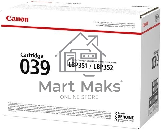 Картридж лазерный Canon Cartridge 039BK (0287C001) черный (11000 стр.) для Canon LBP351x/352x