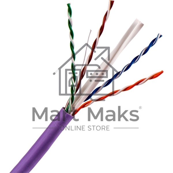 Кабель TWT UTP, 4 пары, Кат.6, нг(А)-LS, IEC 60332-3, 305 метров, фиолетовый